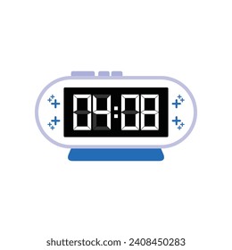 Cierre Digital Moderno De Reloj De Alarma De 04:28 O'clock, Simple Vector De Icono Plano