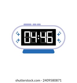 Cierre Digital Moderno De Reloj De Alarma De 04:46 O'clock, Simple Vector De Icono Plano