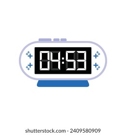 Cierre Digital Moderno De Reloj De Alarma De 04:53 O'clock, Simple Vector De Icono Plano