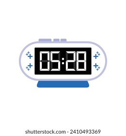 Cierre Digital Moderno De Reloj De Alarma De 05:28 O'clock, Simple Vector De Icono Plano