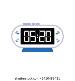 Cierre Digital Moderno Del Reloj De Alarma De 05:20 O'clock, Vector De Icono Plano Sencillo