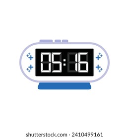 Cierre Digital Moderno De Reloj De Alarma De 05:16 O'clock, Simple Vector De Icono Plano
