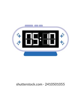 Cierre Digital Moderno Del Reloj De Alarma De 05:10 O'clock, Simple Vector De Icono Plano