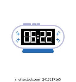 Cierre Digital Moderno De Reloj De Alarma De 06:22 O'clock, Simple Vector De Icono Plano
