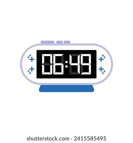 Cierre Digital Moderno Del Reloj De Alarma De 06:49 O'clock, Simple Vector De Icono Plano