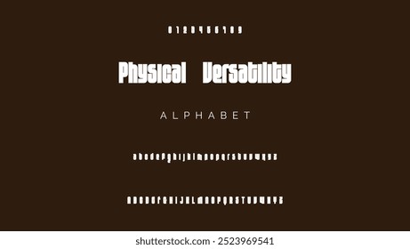 Fonte do alfabeto moderno digital. Abstrato criativo urbano, futurista, moda, esporte, tipografia de tecnologia mínima.  Ilustração de vetor simples com número