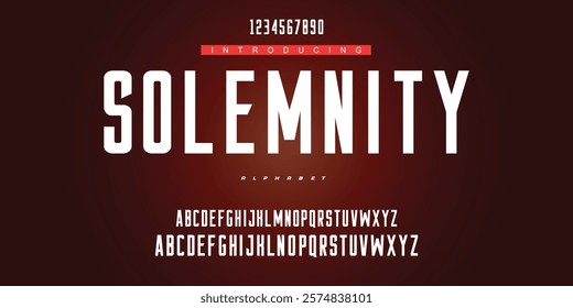 Digital modern alphabet font. Creative abstract urban, futuristic, fashion, sport, minimal technology typography.  Simple vector illustration with number