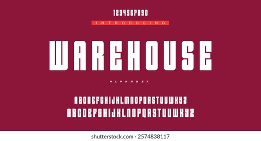 Digital modern alphabet font. Creative abstract urban, futuristic, fashion, sport, minimal technology typography.  Simple vector illustration with number