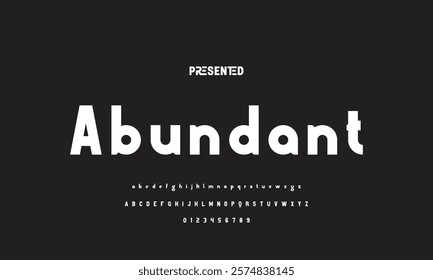 Digital modern alphabet font. Creative abstract urban, futuristic, fashion, sport, minimal technology typography.  Simple vector illustration with number