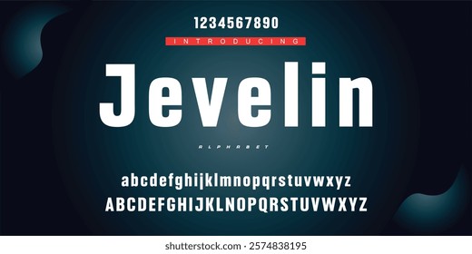 Digital modern alphabet font. Creative abstract urban, futuristic, fashion, sport, minimal technology typography.  Simple vector illustration with number