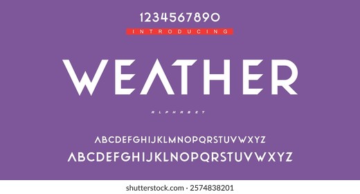 Digital modern alphabet font. Creative abstract urban, futuristic, fashion, sport, minimal technology typography.  Simple vector illustration with number