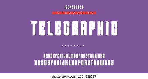 Digital modern alphabet font. Creative abstract urban, futuristic, fashion, sport, minimal technology typography.  Simple vector illustration with number