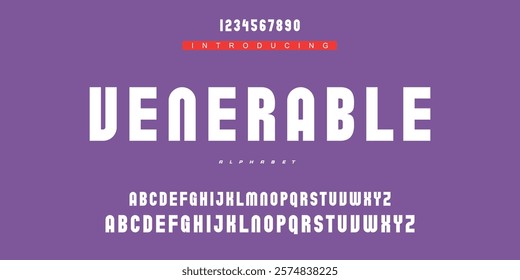 Digital modern alphabet font. Creative abstract urban, futuristic, fashion, sport, minimal technology typography.  Simple vector illustration with number