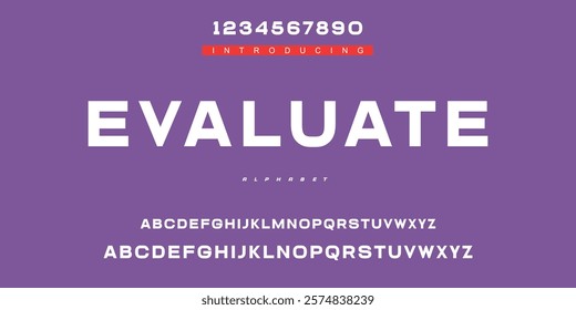 Digital modern alphabet font. Creative abstract urban, futuristic, fashion, sport, minimal technology typography.  Simple vector illustration with number