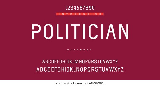 Digital modern alphabet font. Creative abstract urban, futuristic, fashion, sport, minimal technology typography.  Simple vector illustration with number