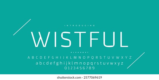 Digital modern alphabet font. Creative abstract urban, futuristic, fashion, sport, minimal technology typography.  Simple vector illustration with number