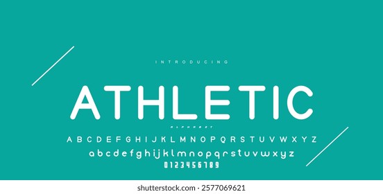 Digital modern alphabet font. Creative abstract urban, futuristic, fashion, sport, minimal technology typography.  Simple vector illustration with number