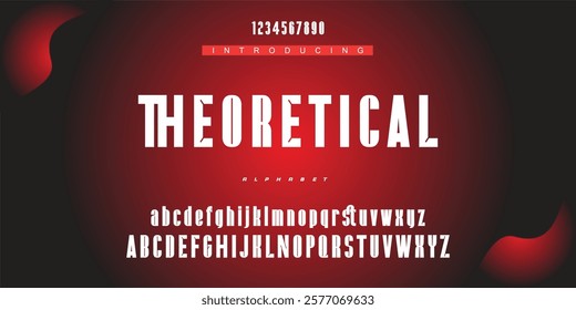 Digital modern alphabet font. Creative abstract urban, futuristic, fashion, sport, minimal technology typography.  Simple vector illustration with number