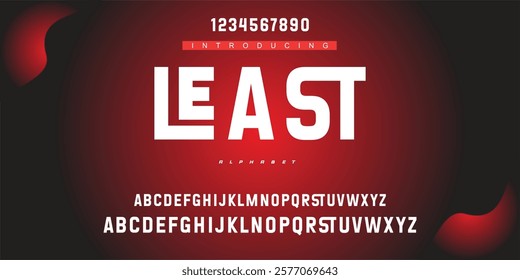 Digital modern alphabet font. Creative abstract urban, futuristic, fashion, sport, minimal technology typography.  Simple vector illustration with number