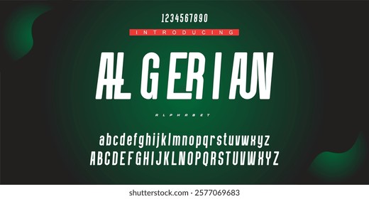 Digital modern alphabet font. Creative abstract urban, futuristic, fashion, sport, minimal technology typography.  Simple vector illustration with number