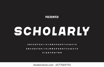 Digital modern alphabet font. Creative abstract urban, futuristic, fashion, sport, minimal technology typography.  Simple vector illustration with number