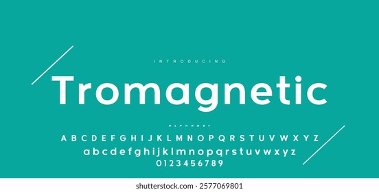 Digital modern alphabet font. Creative abstract urban, futuristic, fashion, sport, minimal technology typography.  Simple vector illustration with number