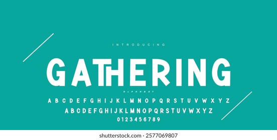 Digital modern alphabet font. Creative abstract urban, futuristic, fashion, sport, minimal technology typography.  Simple vector illustration with number