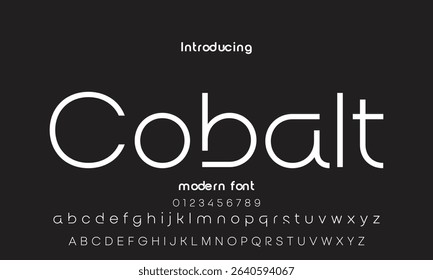 Digital modern alphabet font. Creative abstract urban, futuristic, fashion, sport, minimal technology typography.  Simple vector illustration with number
