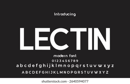 Digital modern alphabet font. Creative abstract urban, futuristic, fashion, sport, minimal technology typography.  Simple vector illustration with number