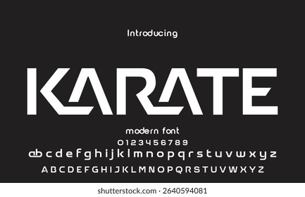 Digital modern alphabet font. Creative abstract urban, futuristic, fashion, sport, minimal technology typography.  Simple vector illustration with number