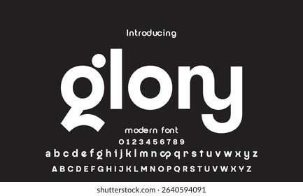 Digital modern alphabet font. Creative abstract urban, futuristic, fashion, sport, minimal technology typography.  Simple vector illustration with number