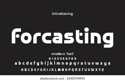 Digital modern alphabet font. Creative abstract urban, futuristic, fashion, sport, minimal technology typography.  Simple vector illustration with number