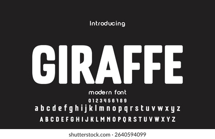 Digital modern alphabet font. Creative abstract urban, futuristic, fashion, sport, minimal technology typography.  Simple vector illustration with number