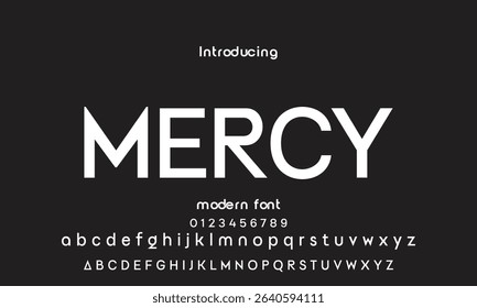 Digital modern alphabet font. Creative abstract urban, futuristic, fashion, sport, minimal technology typography.  Simple vector illustration with number