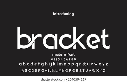 Digital modern alphabet font. Creative abstract urban, futuristic, fashion, sport, minimal technology typography.  Simple vector illustration with number