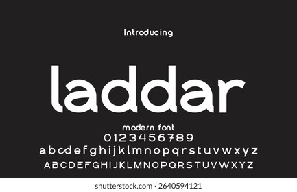 Digital modern alphabet font. Creative abstract urban, futuristic, fashion, sport, minimal technology typography.  Simple vector illustration with number