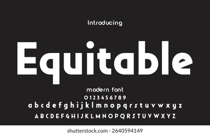 Digital modern alphabet font. Creative abstract urban, futuristic, fashion, sport, minimal technology typography.  Simple vector illustration with number