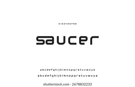 Digital modern alphabet font. Creative abstract urban, futuristic, fashion, sport, minimal technology typography.  Simple vector illustration with number