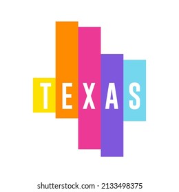 Digital Modern Colorful Lines Texas, USA Map Logo Vector Illustration Design