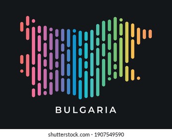 Líneas redondeadas de color moderno digital diseño del mapa Bulgaria diseño de la ilustración del vector
