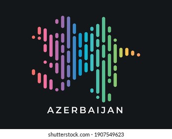 
Digital modern colorful rounded lines Azerbaijan map logo vector illustration design