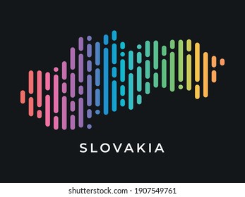 Digital modern colorful rounded lines Slovakia map logo vector illustration design