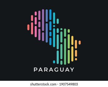Líneas redondeadas de color moderno digital diseño de mapas Paraguay logo gráfico vectorial