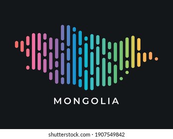 
Digital modern colorful rounded lines Mongolia map logo vector illustration design