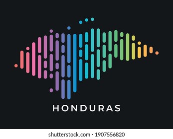 Líneas redondeadas de color moderno digital diseño de mapas de Honduras diseño de ilustraciones vectoriales