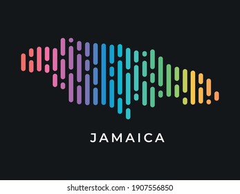 Líneas redondeadas de color moderno digital diseño de mapas de Jamaica diseño de ilustraciones vectoriales