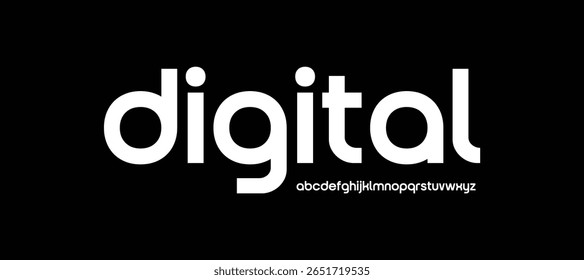 Digital modern logo alphabet fonts. Typography minimalist urban sans serif digital fashion future creative logos fonts. vector illustration