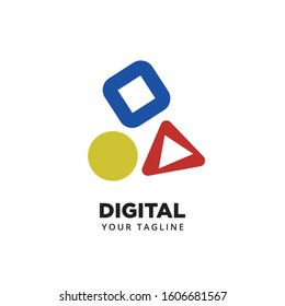 Digital modern logo with play mark