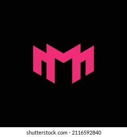 Digital modern M logo letter in mono line style. Beautiful logotype initial design for company or personal branding. EPS8 #01