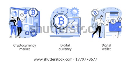 Vector Digital money abstract concept vector illustrations.